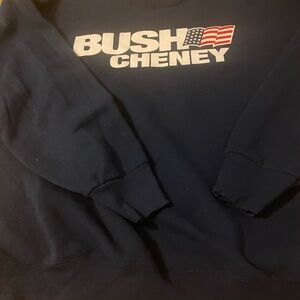Vintage Bush Cheney Election Campaign Navy Graphic Men's Sweater XXL NWOT